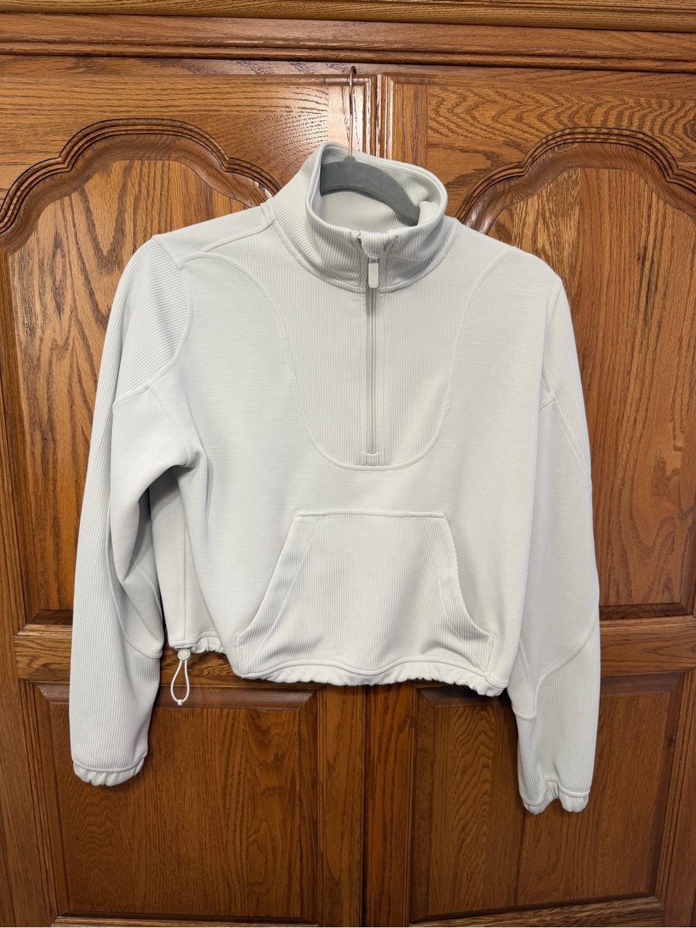 Lululemon Brushed Softstreme Ribbed Half Zip White Womens Sz 4 Workout Athletic